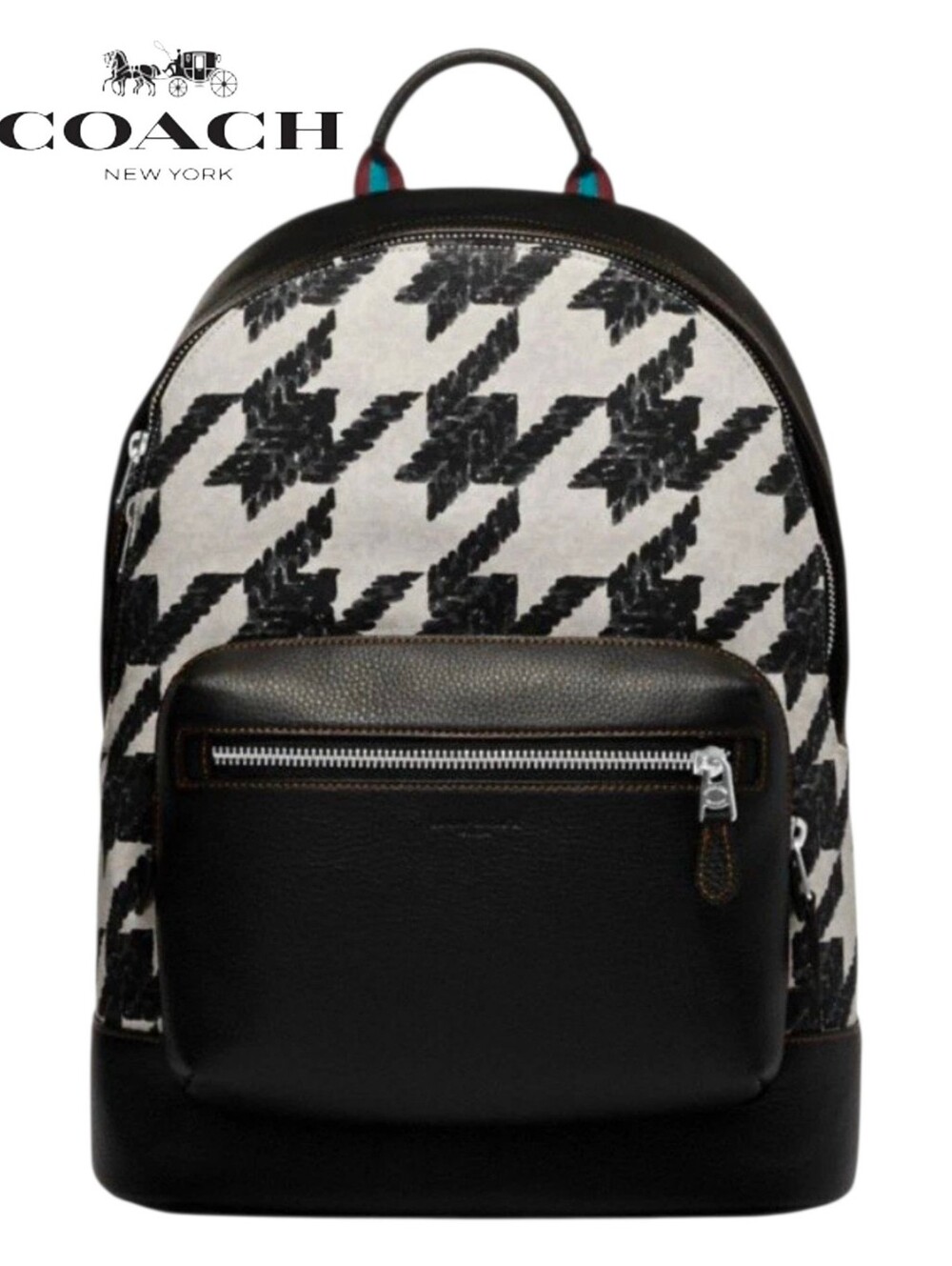 Coach West Houndstooth Print Backpack w/ Leather Trim CJ514 (Retail $550) - Picture 16 of 16